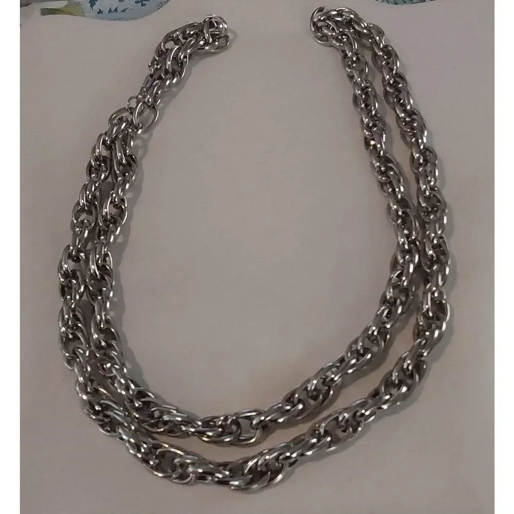 Trendy Unisex Hip Hop Double Twisted Stainless Steel 36